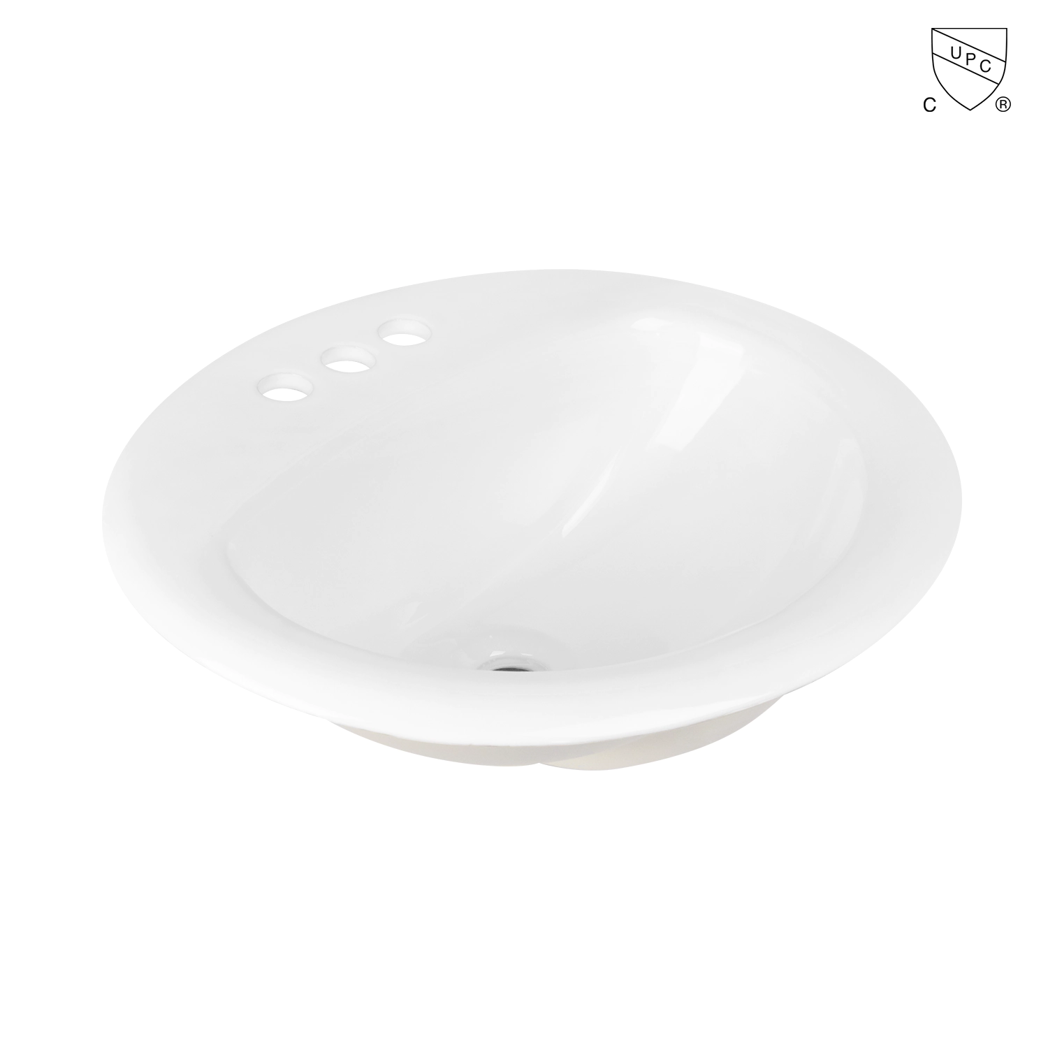 20-inch drop in bathroom sinks,  lavatory topmount overmount sink with centerset faucet holes and pre-drilled overflow MU-3220D